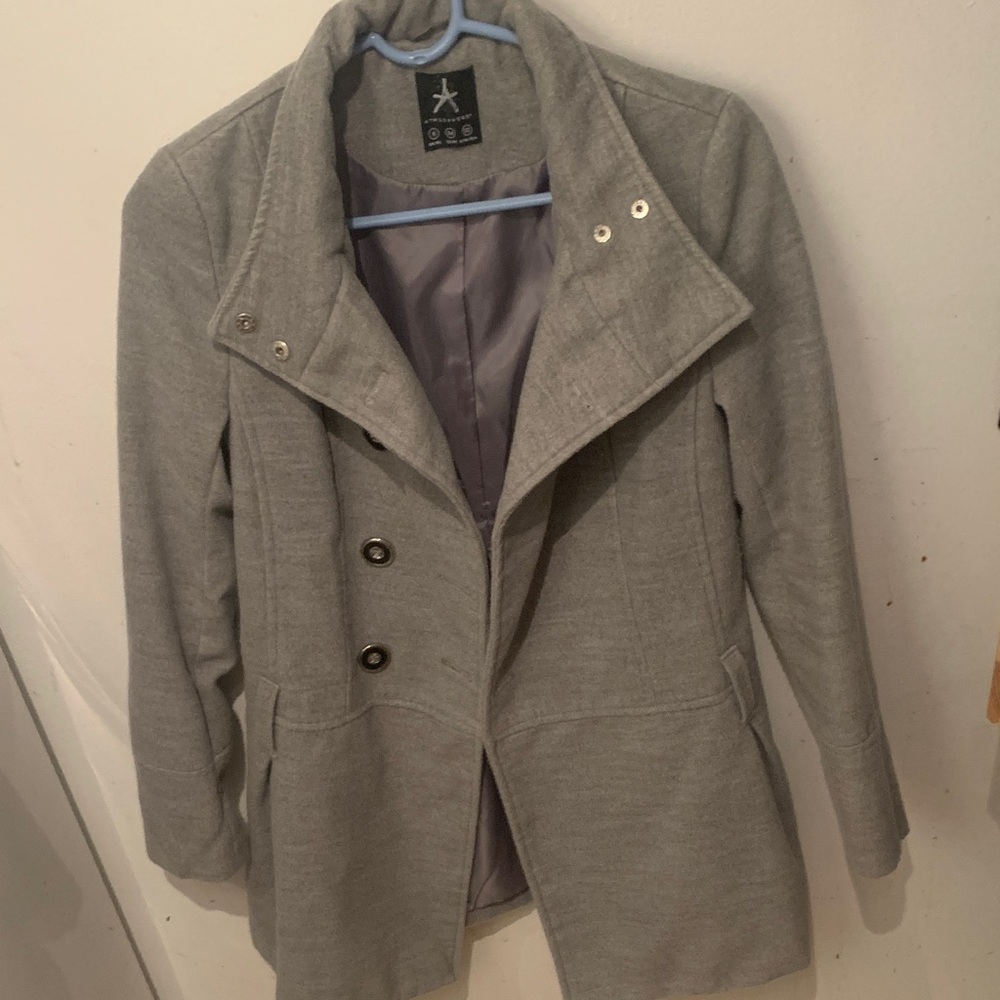 Stunning Atmosphere Light Gray Pea Coat SZ 6 UK/ SZ 2 US